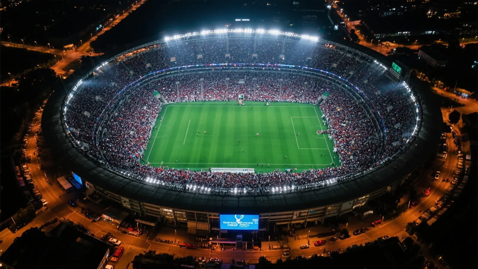 世界杯夜晚球场全景